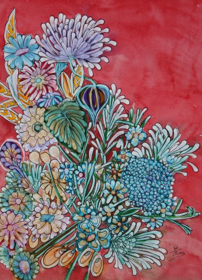 Flowers on a pink background