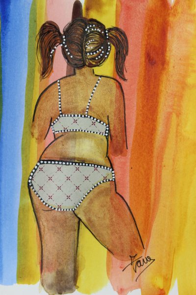 Morenelle with ponytails