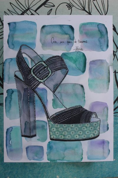 With a pair of heels